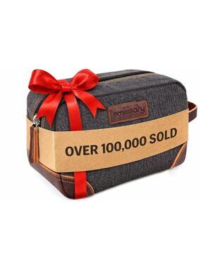 Toiletry Bag for Men, Canvas Travel Toiletry Bag Men's Dopp Kit, Water-resistant